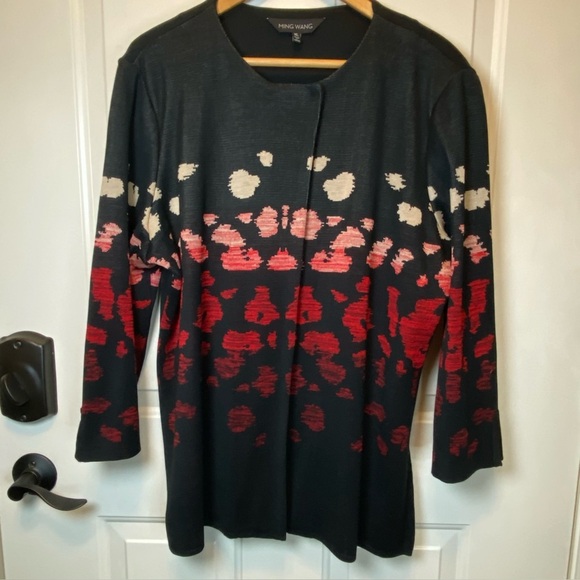 Ming Wang Women's XL Cardigan Jacket 3/4 Sleeve EUC - Picture 1 of 13